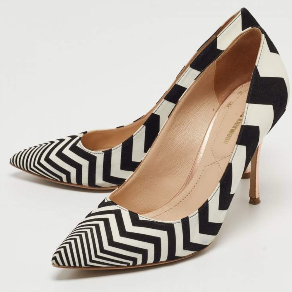 Nicholas Kirkwood Black and White Patterned Heels